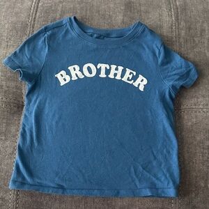 Old Navy Blue and White Short Sleeve Tee with 'BROTHER' Print